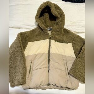 Zara teddy puffer coat